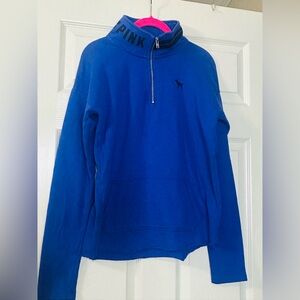 PINK Victoria's Secret Blue Zip-Up Pullover
